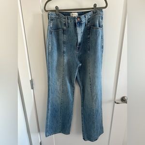 MADEWELL 11 in High Rise Wide Leg Flare.